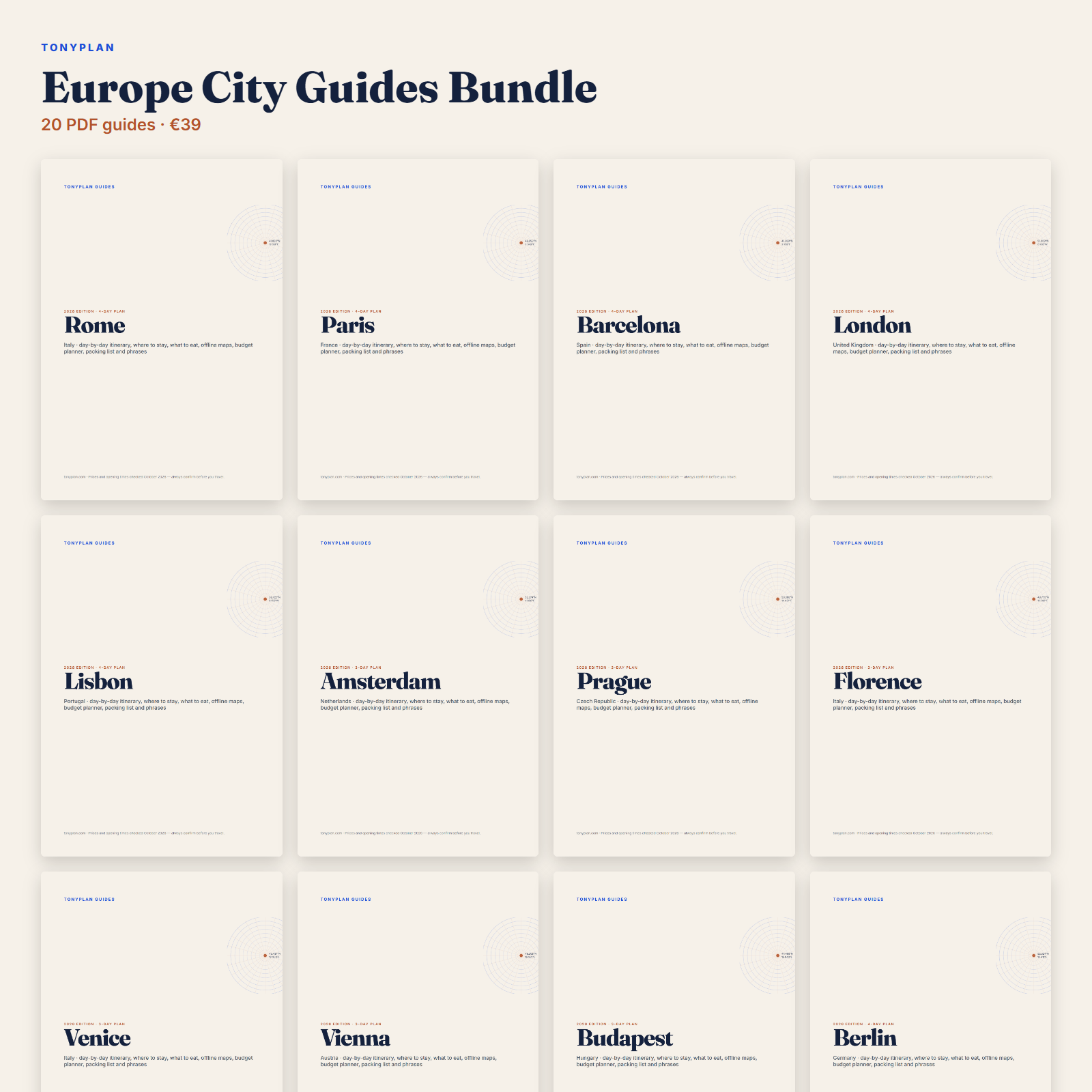 Europe City Guides Bundle (20 guides) — preview