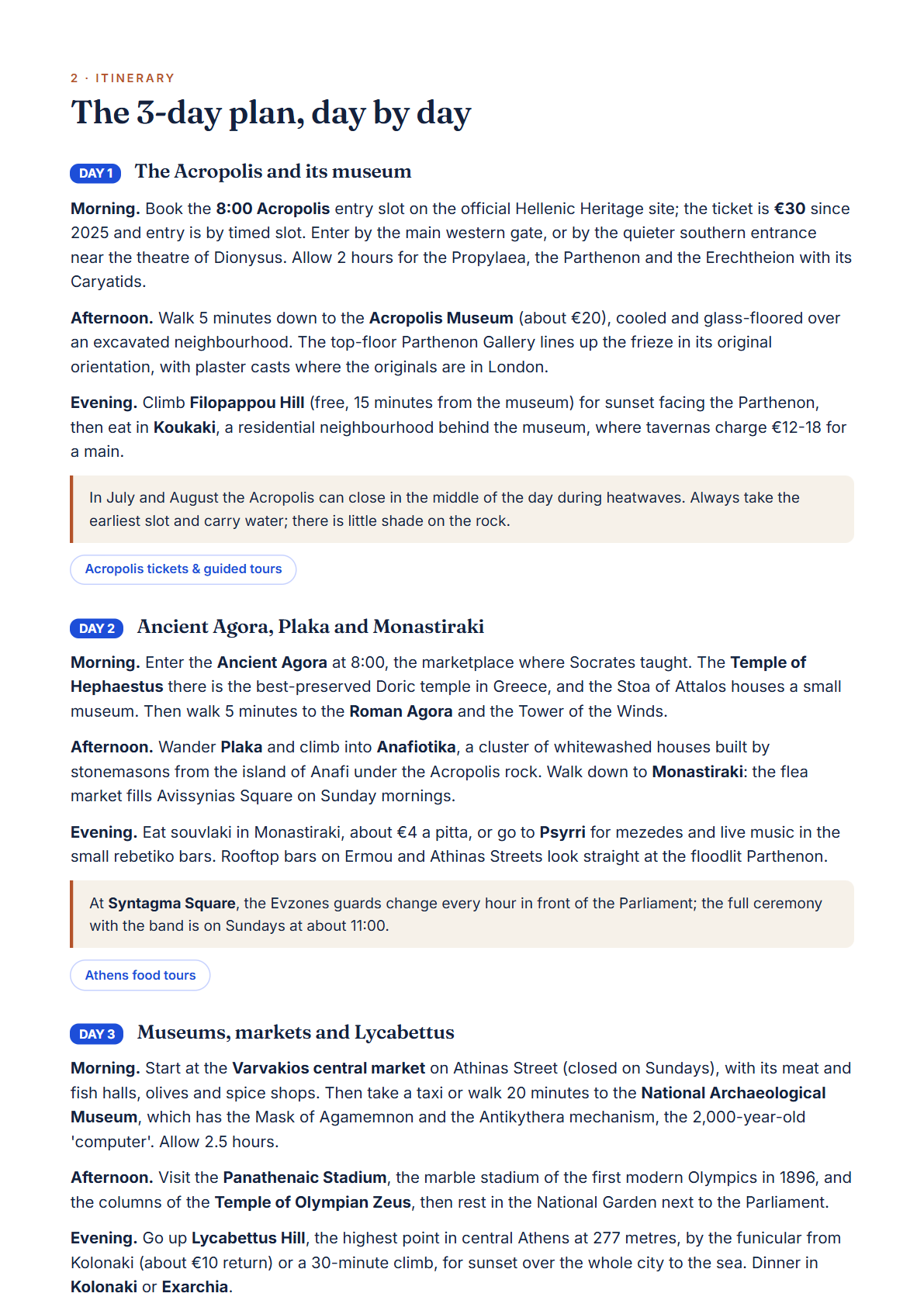 Athens 3-Day Travel Guide 2026 — Itinerary, Food, Maps & Budget Planner (PDF) — page 2