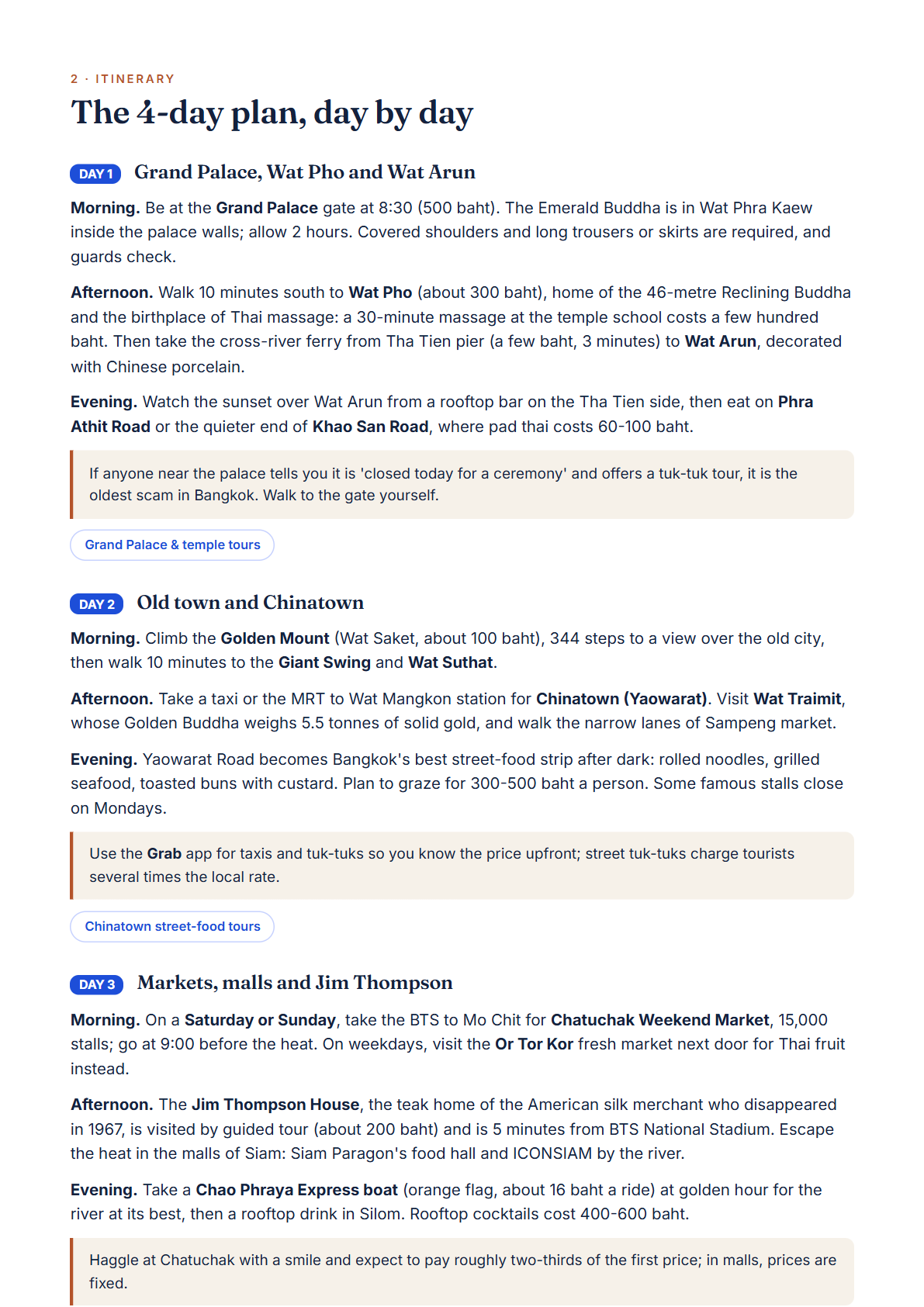Bangkok 4-Day Travel Guide 2026 — Itinerary, Food, Maps & Budget Planner (PDF) — page 2