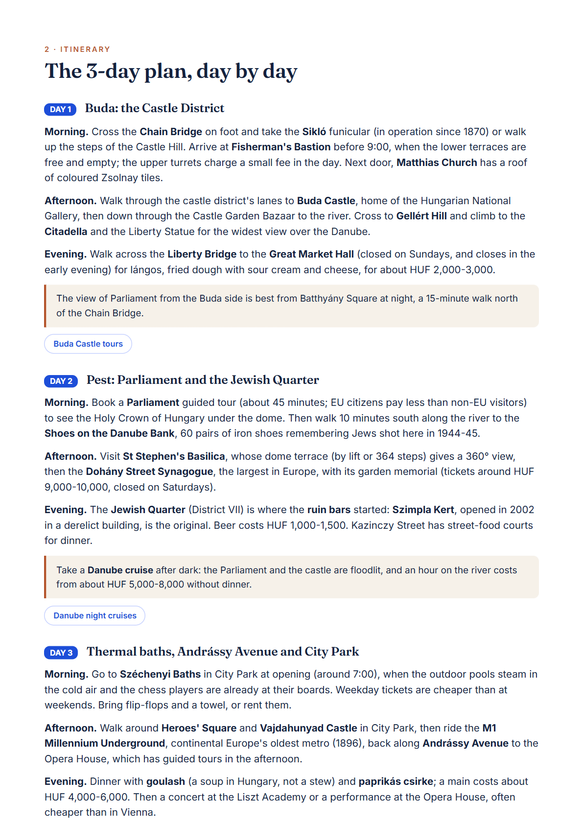 Budapest 3-Day Travel Guide 2026 — Itinerary, Food, Maps & Budget Planner (PDF) — page 2