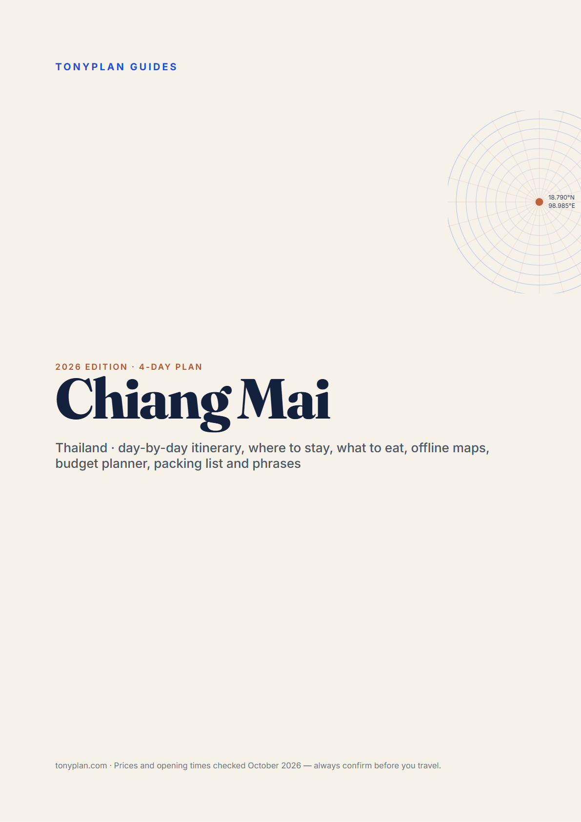Chiang Mai 4-Day Travel Guide 2026 — Itinerary, Food, Maps & Budget Planner (PDF) — preview