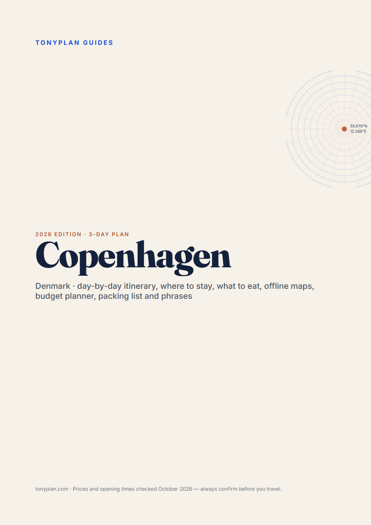 Copenhagen 3-Day Travel Guide 2026 — Itinerary, Food, Maps & Budget Planner (PDF) — preview