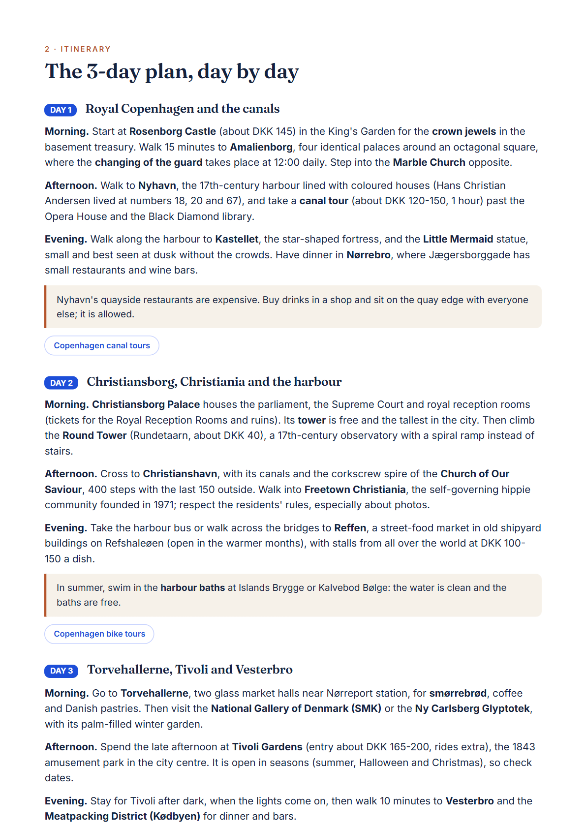 Copenhagen 3-Day Travel Guide 2026 — Itinerary, Food, Maps & Budget Planner (PDF) — page 2
