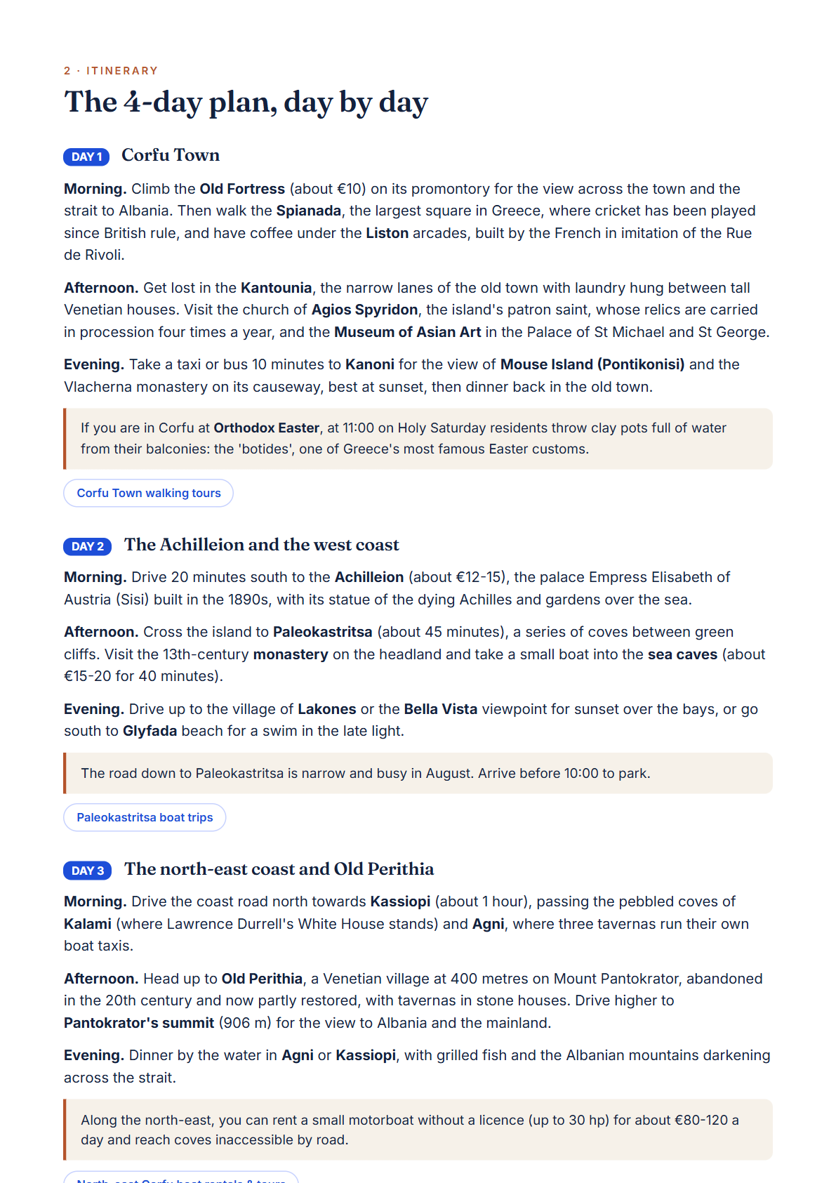 Corfu 4-Day Travel Guide 2026 — Itinerary, Food, Maps & Budget Planner (PDF) — page 2
