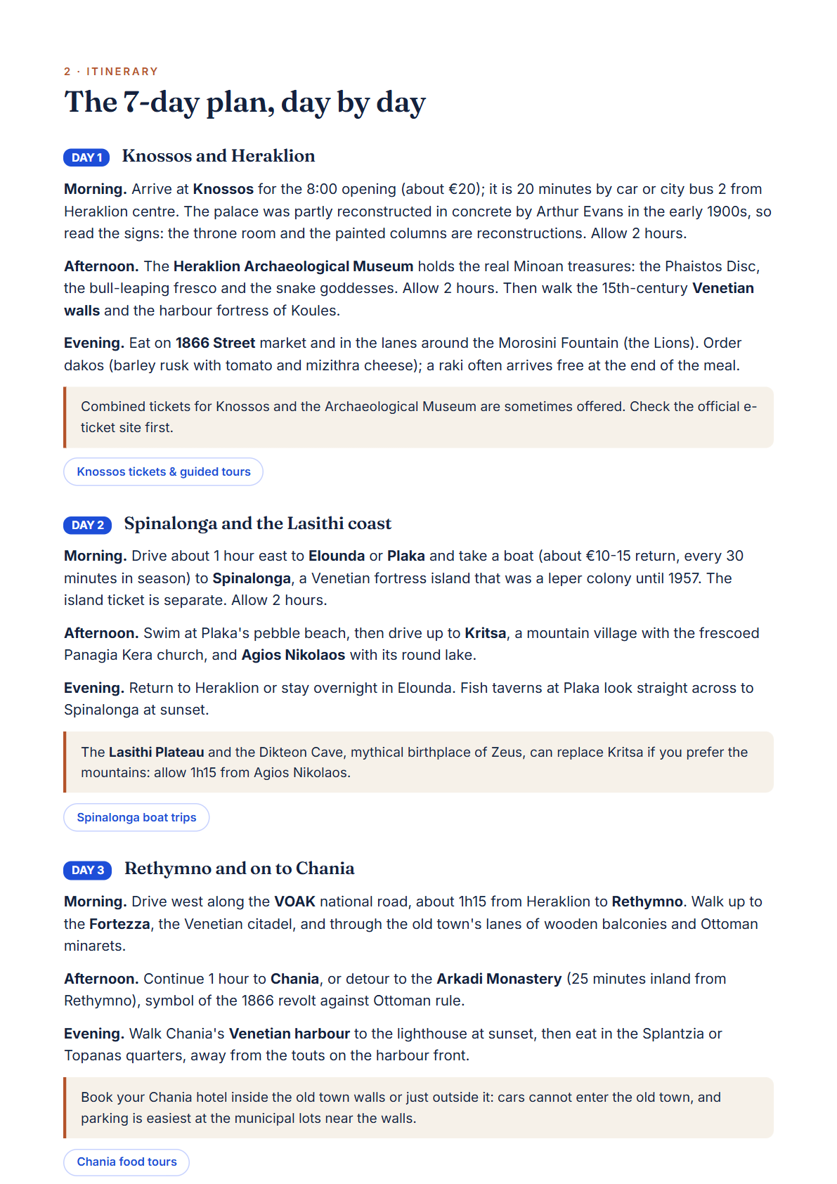 Crete 7-Day Travel Guide 2026 — Itinerary, Food, Maps & Budget Planner (PDF) — page 2