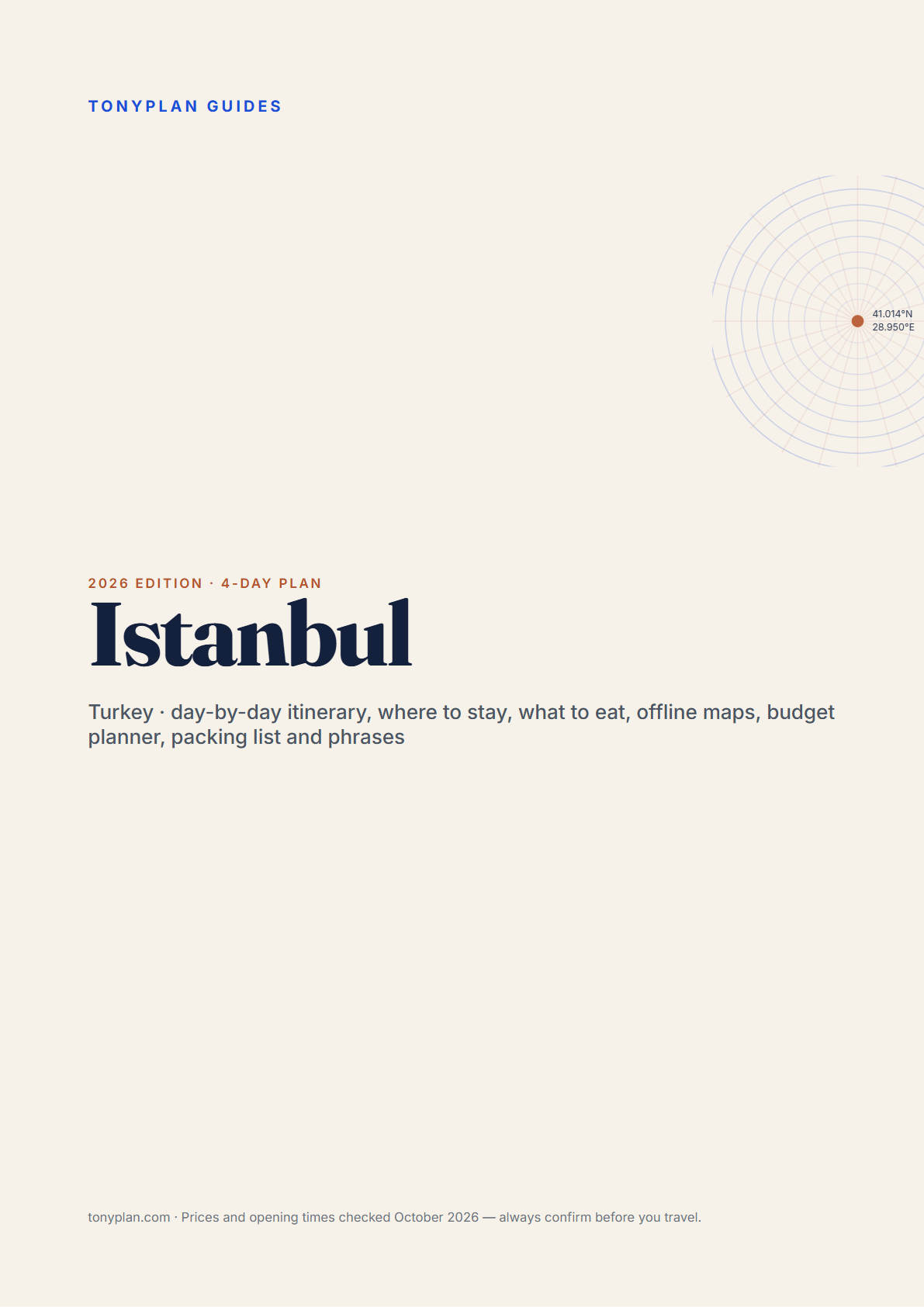 Istanbul 4-Day Travel Guide 2026 — Itinerary, Food, Maps & Budget Planner (PDF) — preview