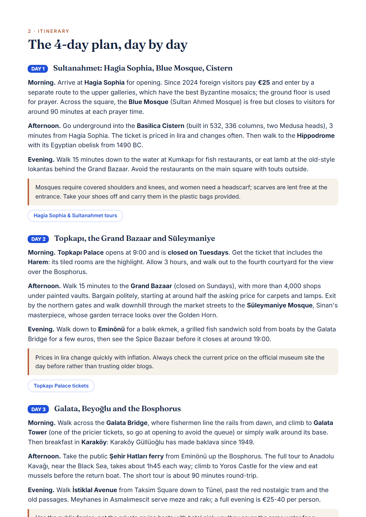 Istanbul 4-Day Travel Guide 2026 — Itinerary, Food, Maps & Budget Planner (PDF) — page 2