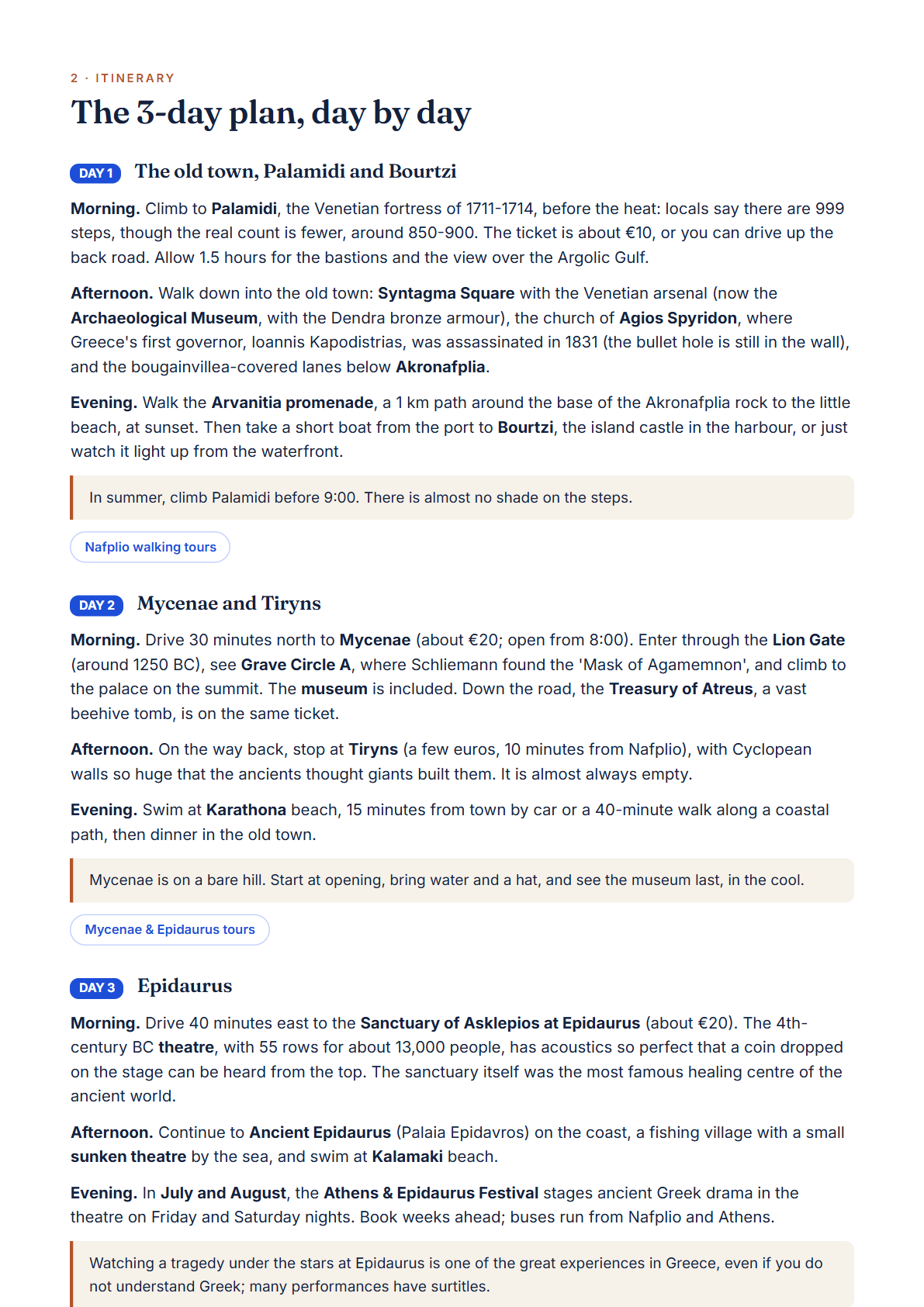 Nafplio 3-Day Travel Guide 2026 — Itinerary, Food, Maps & Budget Planner (PDF) — page 2