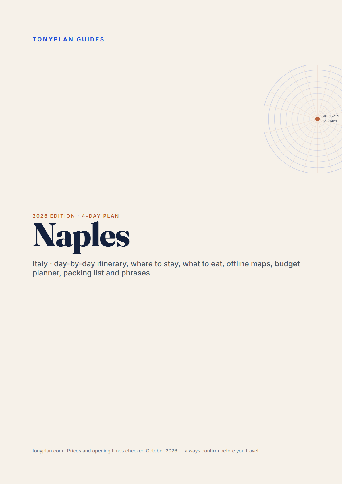 Naples 4-Day Travel Guide 2026 — Itinerary, Food, Maps & Budget Planner (PDF) — preview