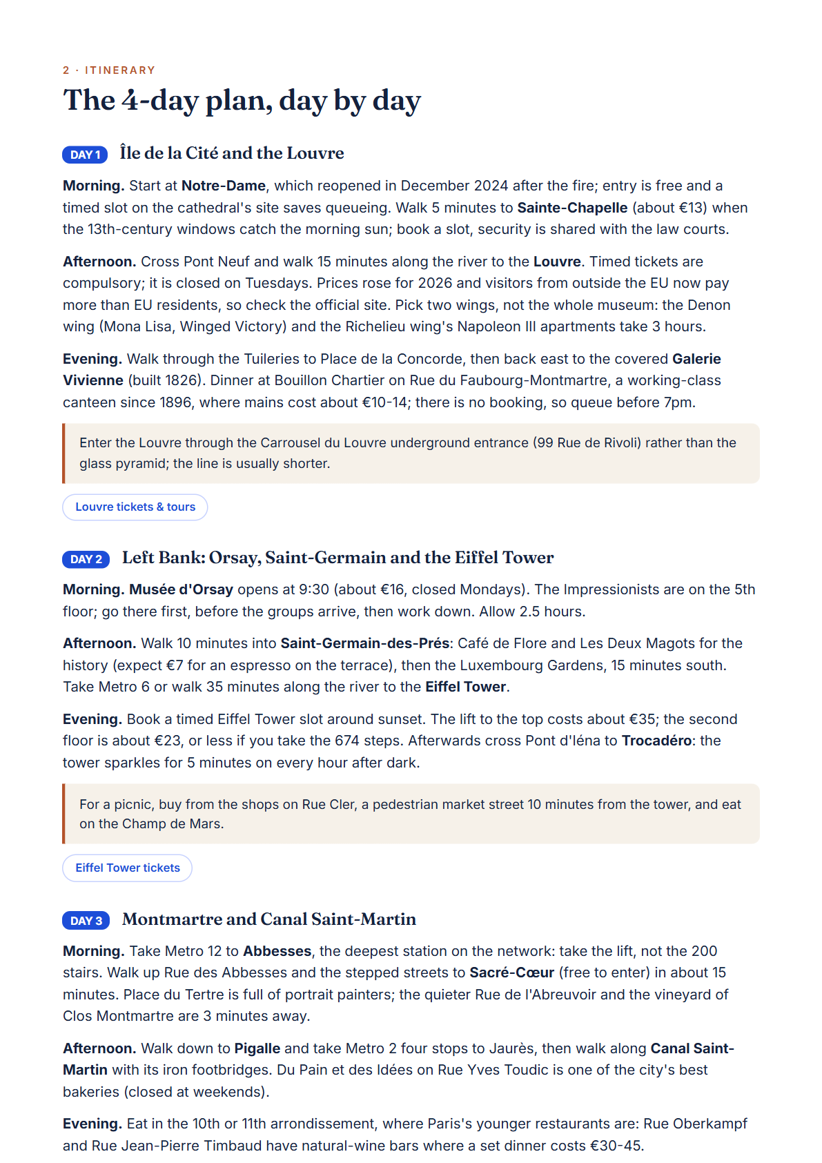 Paris 4-Day Travel Guide 2026 — Itinerary, Food, Maps & Budget Planner (PDF) — page 2