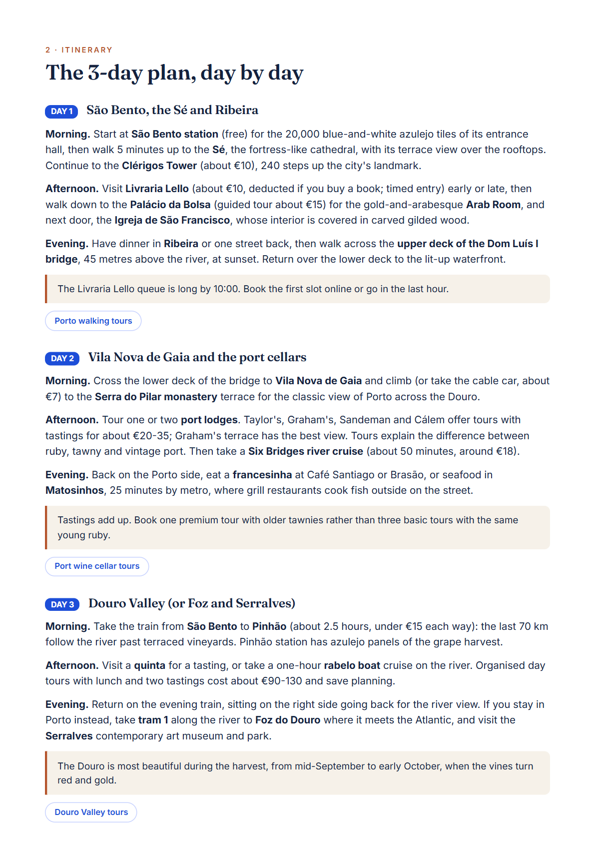 Porto 3-Day Travel Guide 2026 — Itinerary, Food, Maps & Budget Planner (PDF) — page 2