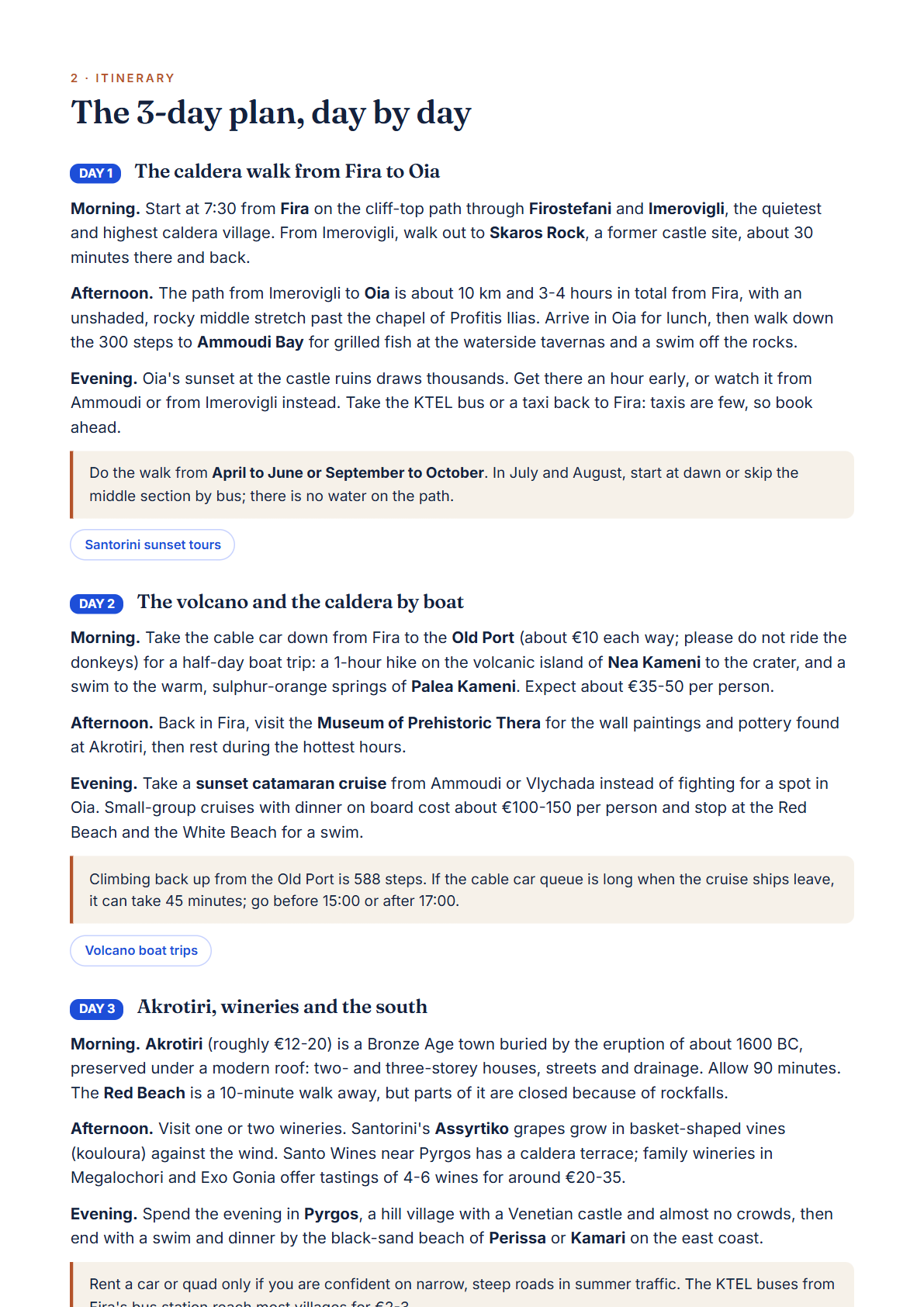 Santorini 3-Day Travel Guide 2026 — Itinerary, Food, Maps & Budget Planner (PDF) — page 2
