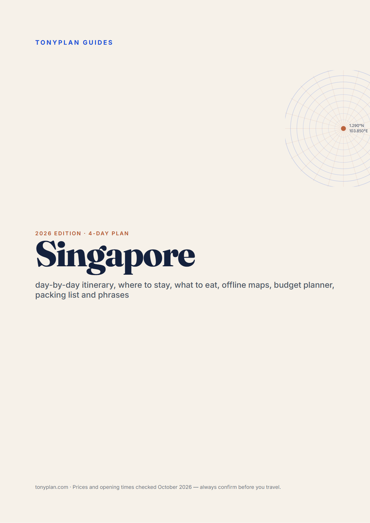 Singapore 4-Day Travel Guide 2026 — Itinerary, Food, Maps & Budget Planner (PDF) — preview
