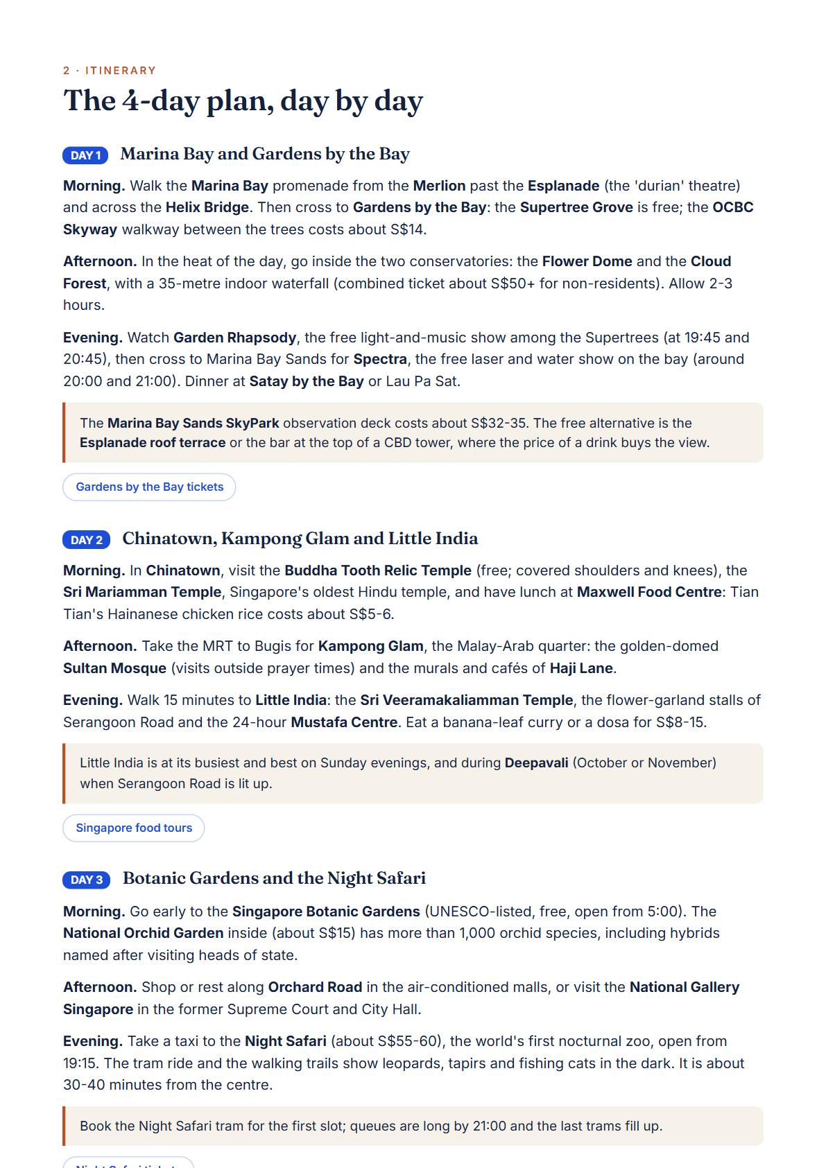 Singapore 4-Day Travel Guide 2026 — Itinerary, Food, Maps & Budget Planner (PDF) — page 2