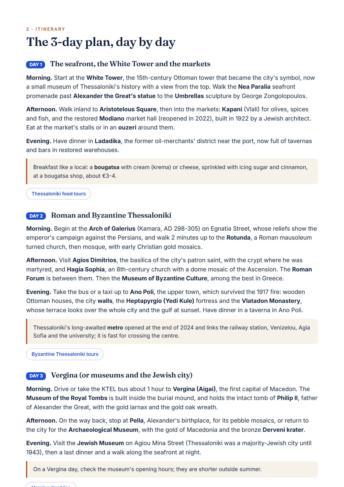 Thessaloniki 3-Day Travel Guide 2026 — Itinerary, Food, Maps & Budget Planner (PDF) — page 2
