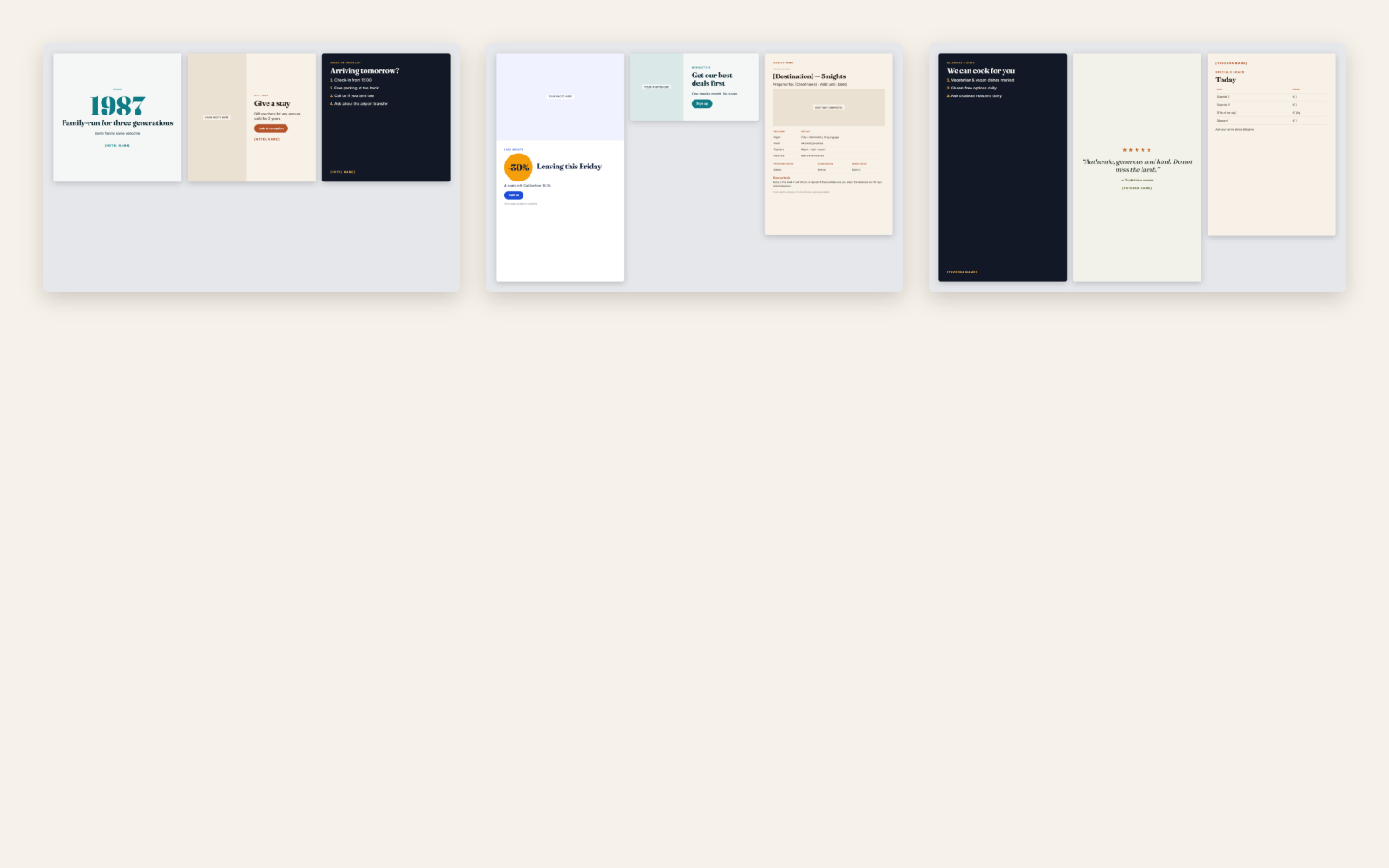 All 6 Tourism Business Template Packs — Hotels, Agencies, Restaurants, Villas, Tours & Destinations — page 3