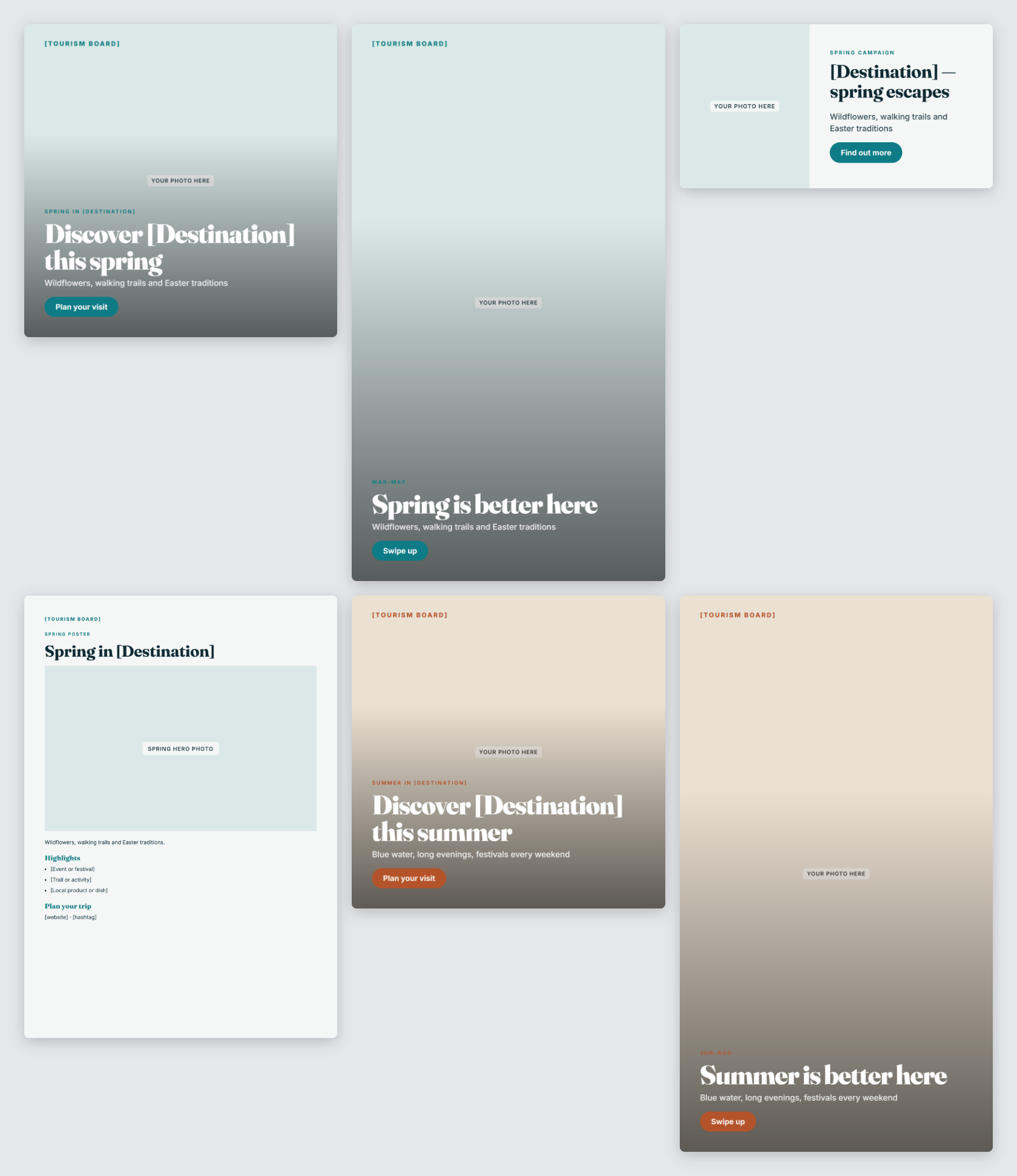 Destination Marketing Pack — Seasonal Campaign Set (Spring, Summer, Autumn, Winter) — preview