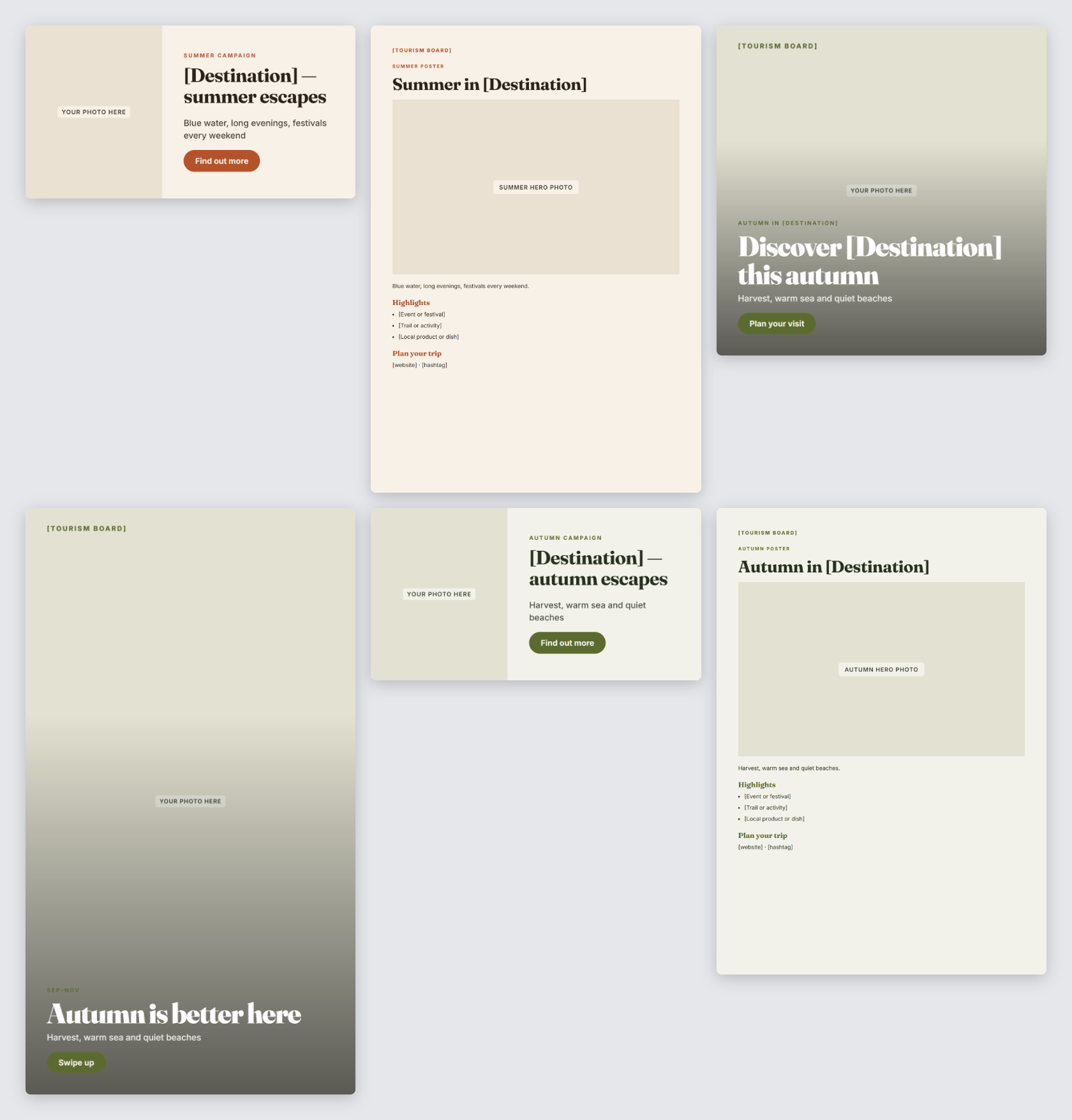 Destination Marketing Pack — Seasonal Campaign Set (Spring, Summer, Autumn, Winter) — page 2
