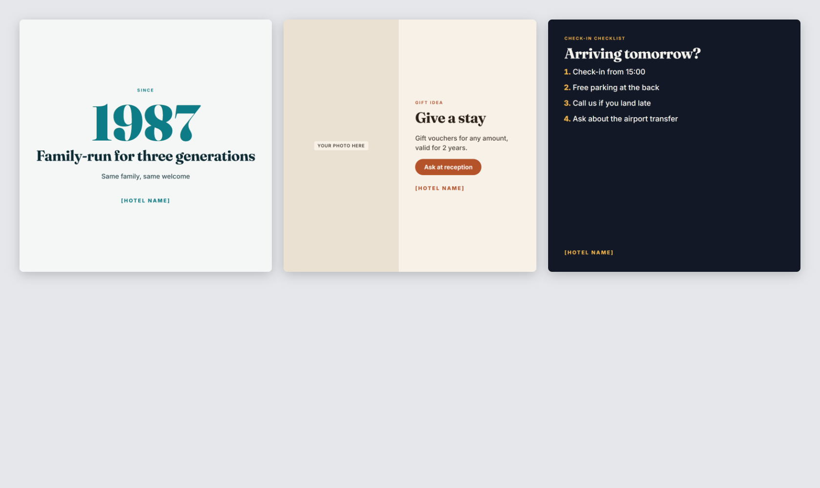 Hotel Social Media Template Pack — 30 Instagram & Facebook Posts — page 3