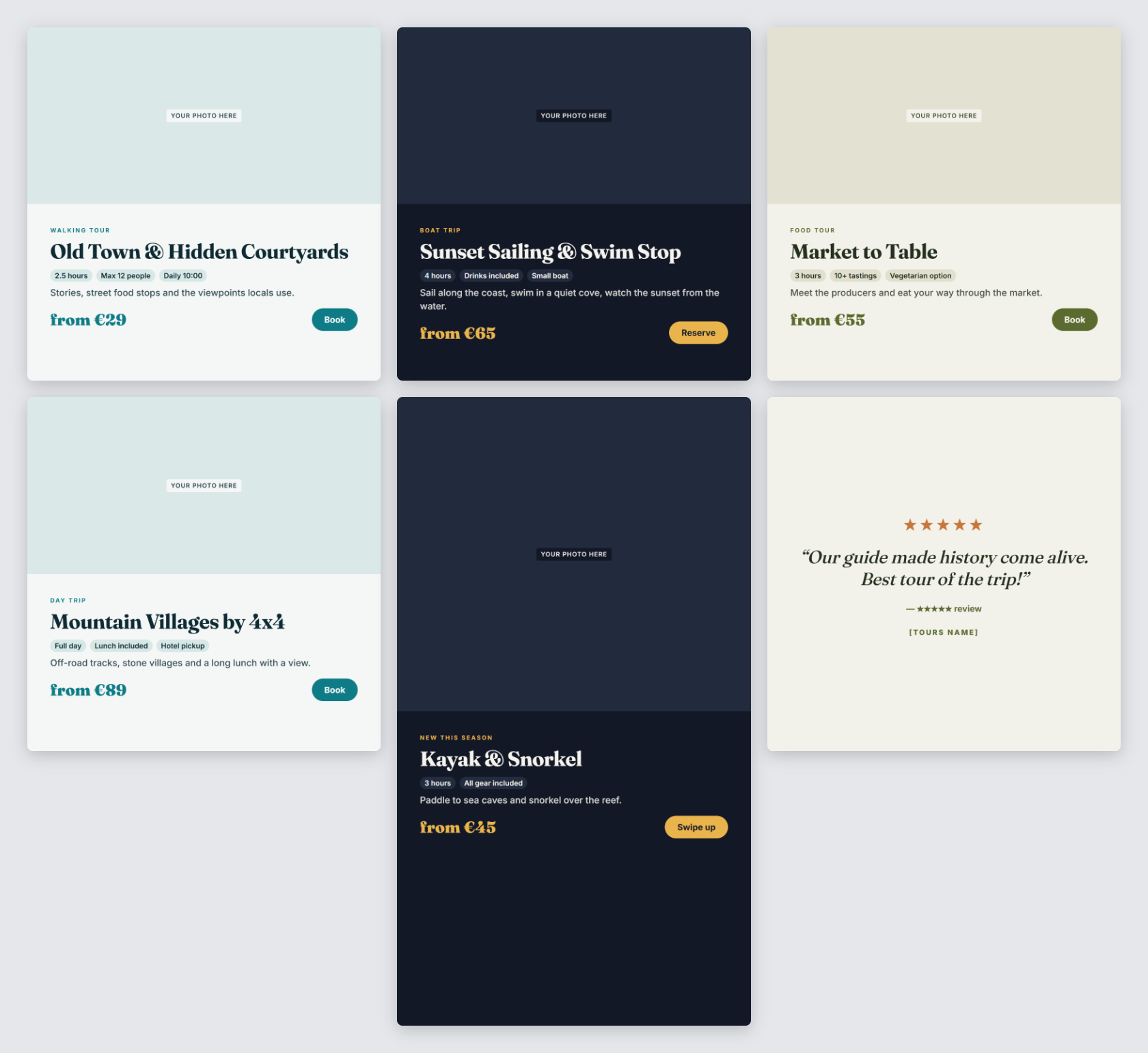 Tour Operator Template Pack — Tour Cards, Price Lists & Booking Confirmations — preview